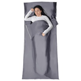 BREENHILL Sleeping Bag Liner,Long Staple Cotton, Adult Sleep Sack & Travel Sheets,Travel Sleep Sack for Backpacking, Hotels & Hostels Lightweight Travel Sheet Camping Sheets,Has Full Length Zipper