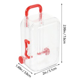 Alipis 12Pcs Mini Suitcase Boxes Plastic Clear Favor Boxes Decorative Small Candy Boxes Doll Suitcase Party Treats Packing Cases for Christmas, Wedding, BIrthday (Red)