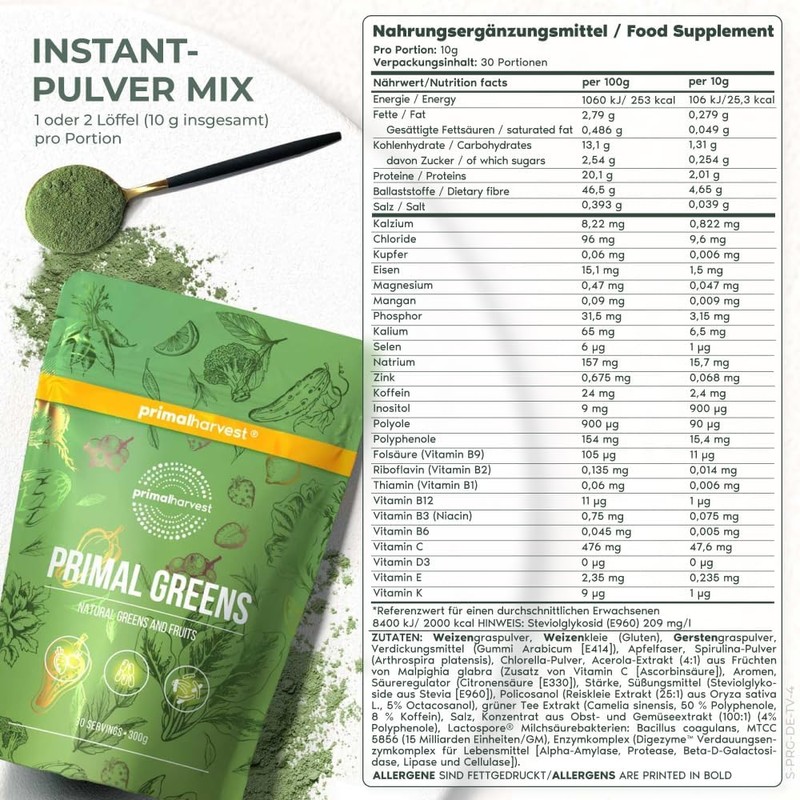 Primal Harvest® Primal Greens Powder (30 Servings)