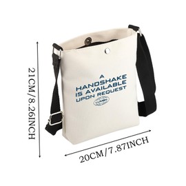 JYTAPP Tv Show Industries Inspired Crossbody Bag TV Show Fan Gift A Handshake is Available Upon Request Bag Office Gifts (Beige)