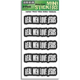 Gear Tatz - Real Men Love Jesus - Set of 5 Christian Mini Stickers - for Laptops, Phones - Professionally Made in The USA - Vinyl Decal (1, 1"X3"(Set of 5))