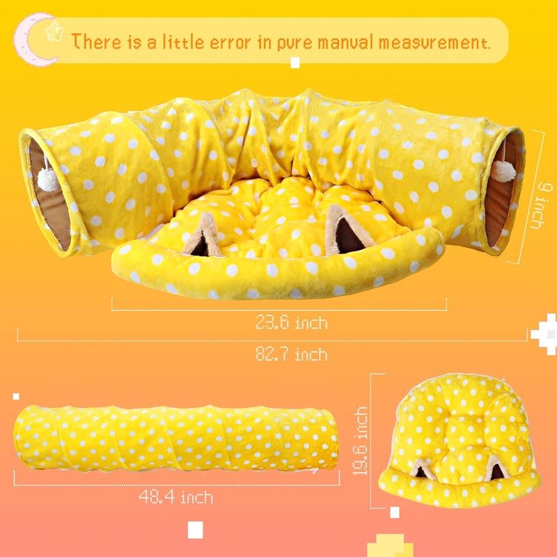 BWOGUE Bunny Tunnel Bed, 2-in-1 Collapsible Tunnel Tubes Toys with
