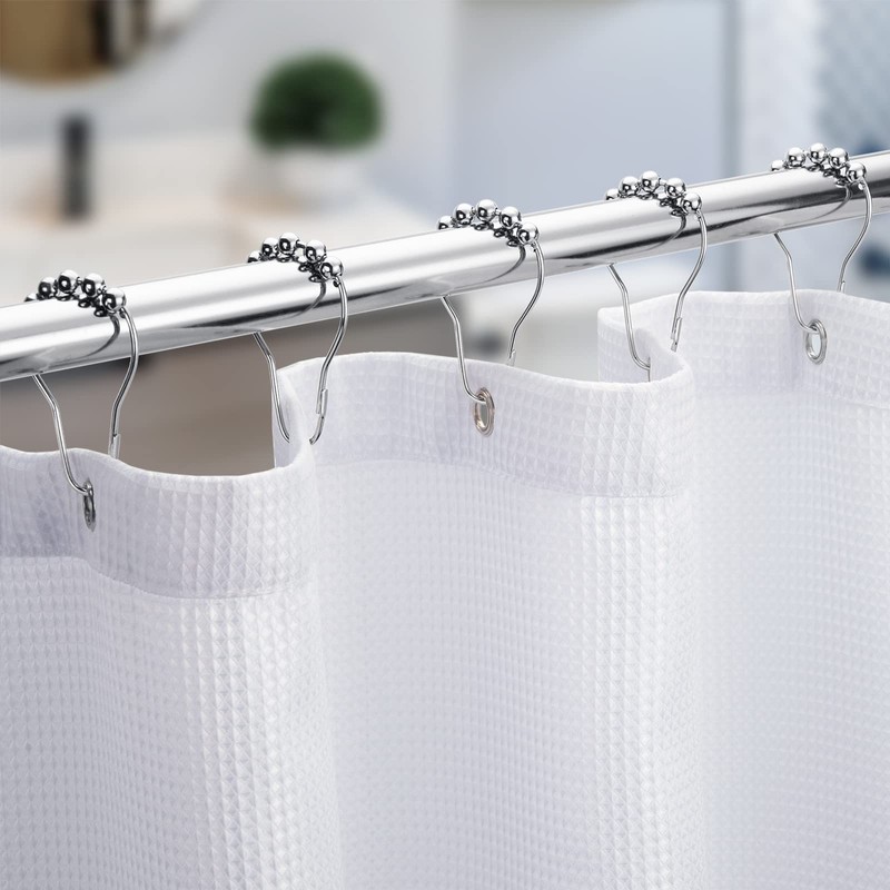 Titanker Shower Curtain Hooks Rings, Rust-Resistant Metal Shower Curtain Hooks
