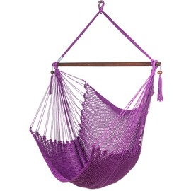Large Caribbean Hammock Chair - 48 Inch - Polyester - Hanging Chair - Purple