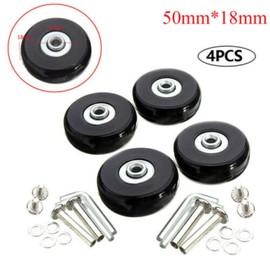 4PCS Luggage Wheels Replacement Kit 50x18mm Suitcase Replacement Wheels Rubber Swivel Caster Wheels Suitcase Wheels Bearings Repair Kits