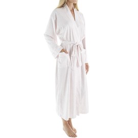 P-Jamas Women's Butterknits Leopard Long Robe, 356661, Pink, L