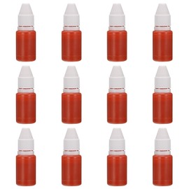 PATIKIL 0.33oz Refill Ink for Stamps and Ink Pads, 12Pcs 10ml Stamp Pad Ink Refill for Office Stamp Self Inking Stamp Date Stamp Scrapbooking, Orange Red