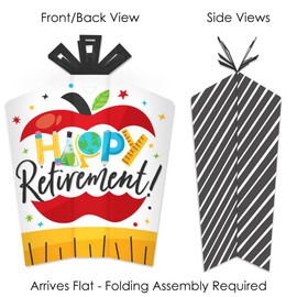 Big Dot of Happiness Teacher Retirement - Table Decorations - Happy Retirement Party Fold and Flare Centerpieces - 10 Count