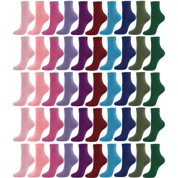 GENTLEAGU Viscose Bamboo Thin Socks in Bulk Lightweight Womens Crew