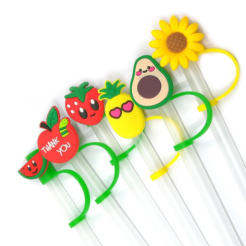 6Pcs Silicone Straw Cover, Reusable Silicone Straw Toppers, Splash Proof