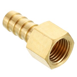 Kozelo Pack of 5 Brass Hose Barbed Fittings Adapter Connector 3/8" Hose Barb to 1/4" NPT Female Fittings for Home Machines, Massage Bathtubs, Irrigation Systems, and Brewing Equipment