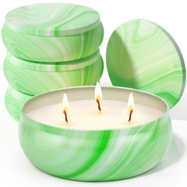 Citronella Candles Outdoor, WAXCANPY 3-Wick Citronella Candles with 320-360 Hours of Burning Time, 48oz Citronella Scented Candles Set for Home, Patio, Outdoor, Indoor, and Travel (4 Pack, 48oz)