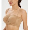 Lemorosy Women's Bralette Seamless Unpadded Bandeau Underwired Multiway Bra, beige