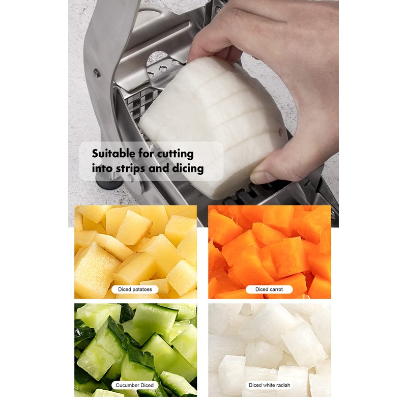 French Fry Cutter, Stainless Steel Potato Cutter, Potato Slicer, Includes