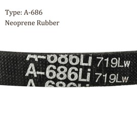 Kozelo A-686Li/A27 Drive V-Belt - [12 mm Width x 8 mm Height] A-section Rubber Drive Belt Wrapped for Transmission Use 686 mm Inner Circumference