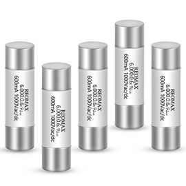 Cutetool (5pcs) 600mA 1000V AC/DC Ceramic Fuse 6.35x32mm for Digital Multimeter,6FF Fast-Blow High Voltage Overcurrent Protection