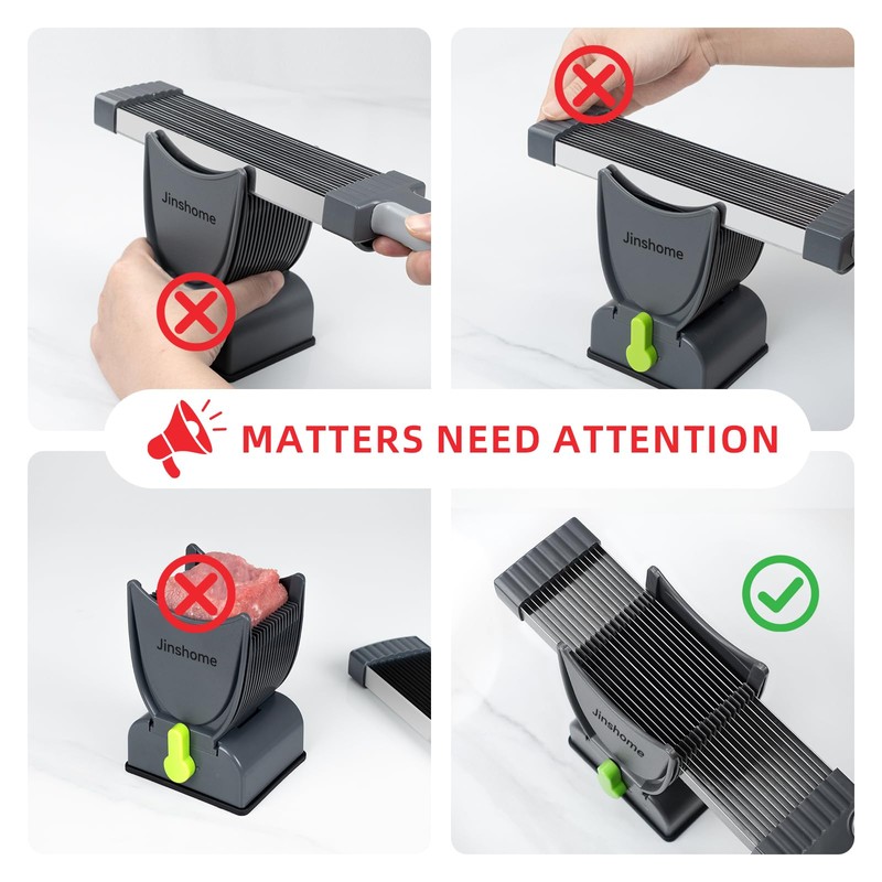 Fresh Meat Slicer, Thickness Adjustable 2 or 4 mm, 17
