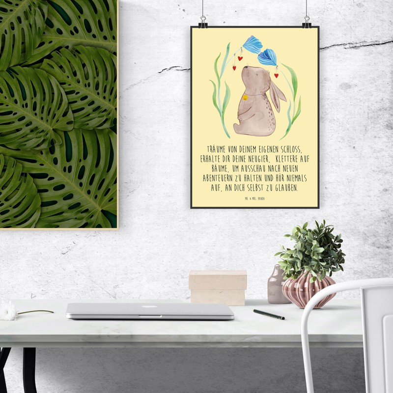 Mr. & Mrs. Panda DIN A4 Poster Rabbit Flower -