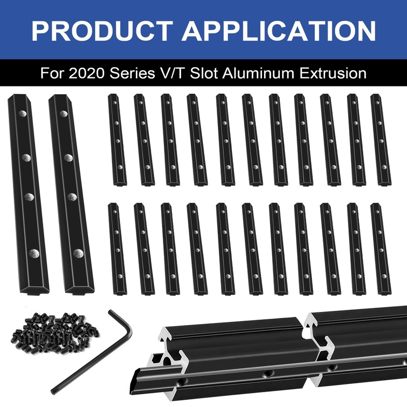 iMetrx 24pcs 2020 Staight Connector Corner Bracket Joint Plate 2020