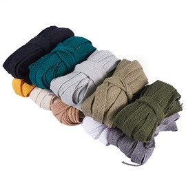 PandaHall Cotton Bunting Tape 50m 10mm 10 Colors Twill Tape Herringbone Tapes for Sewing Dressmaking Modification Craft