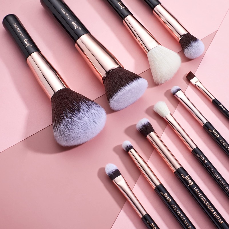 Jessup Makeup Brush Set 10 Pieces Cosmetic Makeup Brush Set