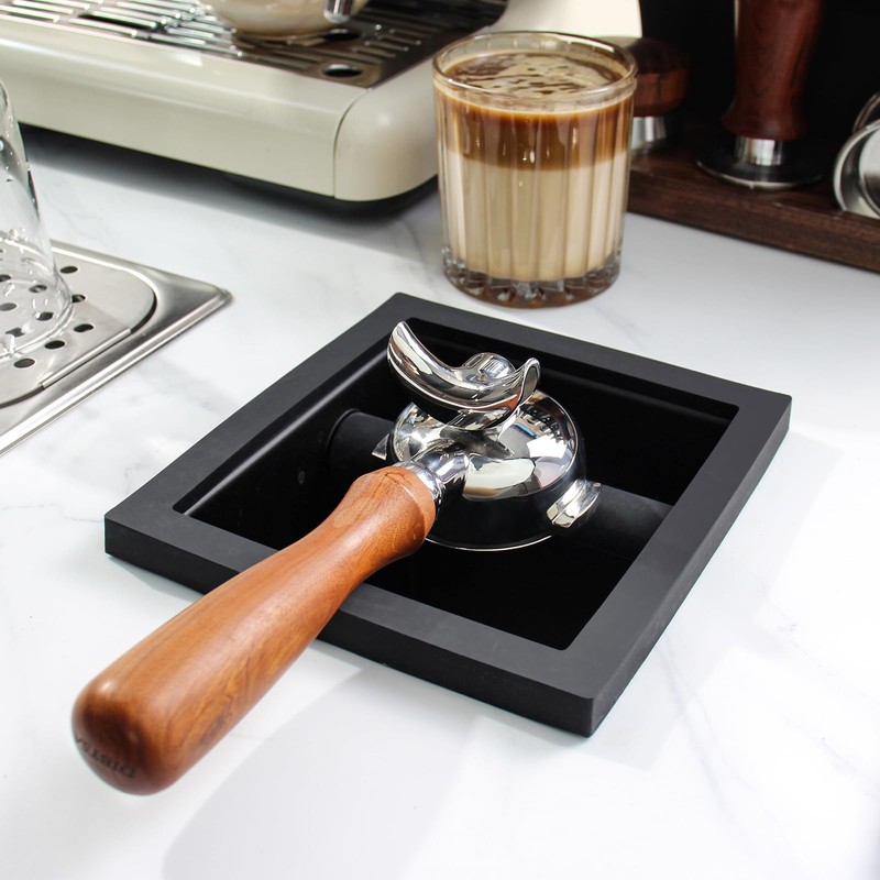 DIBTSA Espresso Coffee Ground Knock Box Chute, Built-in Desktop Waste