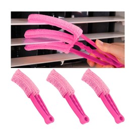 KHGUZ 3PCS Mini Duster for Car Air Vent, Automotive Air Conditioner Cleaner and Brush, Vehicle Blind Dust Cleaning Tool for Keyboard, Window, Shutter, Universal for SUV, Truck, RV（Rose Red）