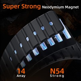 Strong Magnetic Sport Bands Compatible for Garmin Fenix 8/7/6/5 Band,Quick Fit 22mm Adjustable Silicone Wrist Strap with Stainless Steel Clasp for Forerunner 935/945/Epix Gen 2/Approach S62/S60/MARQ (Black, 22MM)