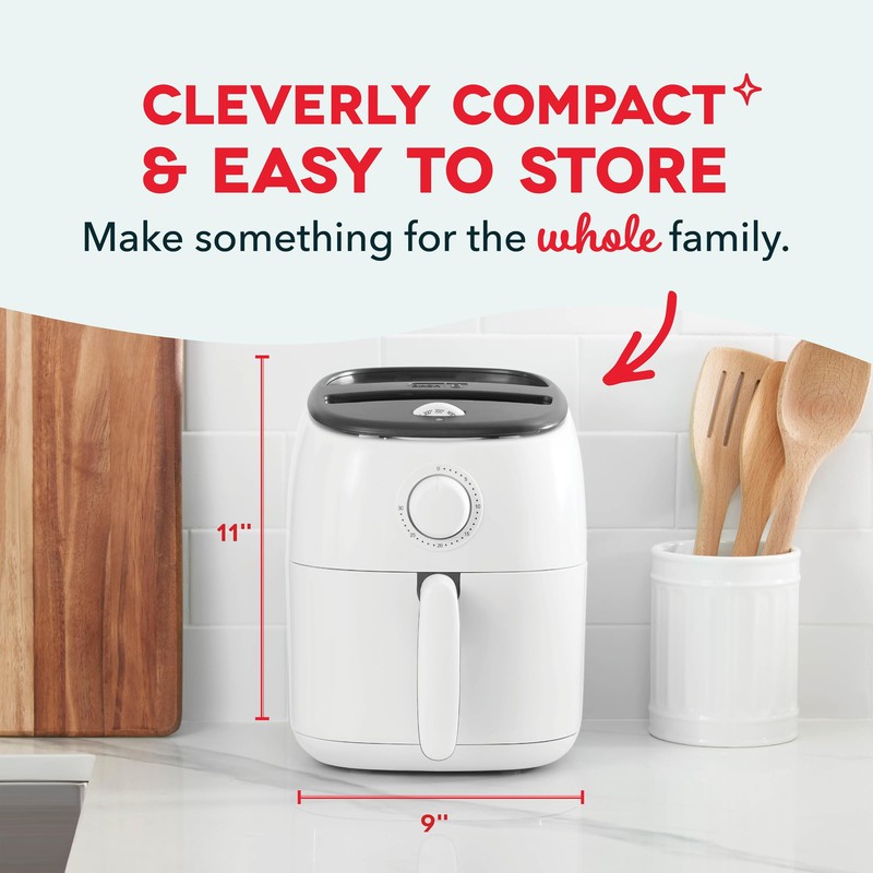 DASH Tasti-Crisp™ Electric Air Fryer Oven, 2.6 Qt., White –