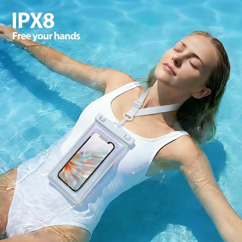 Foweroty IP68 Waterproof Phone Pouch for iPhone17 Pro Max/16/15/14 &