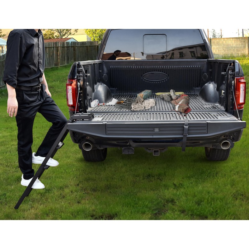 KEWISAUTO Foldable Pickup Truck Tailgate Ladder, 45" Heavy Duty Universal