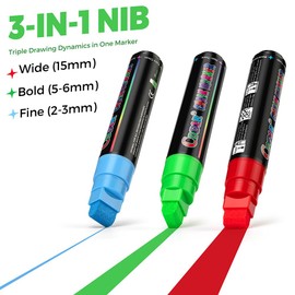 8 Colors Washable Window Markers for Cars,Jumbo Liquid Chalk Markers for Chalkboard, Poster, Bistro, Glass, Menu Board, Loved by Artists, Businesses,24 Chalkboard Labels Included,15mm Tip