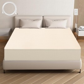 SYLAYRI Grounding Fitted Sheet Improve Sleep 10% Silver + 90% Cotton Conductive Grounding Mat 54x80x10in Beige