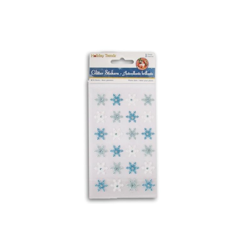 Snowflake Gem Stickers - Glitter & Rhinestone Christmas and Winter
