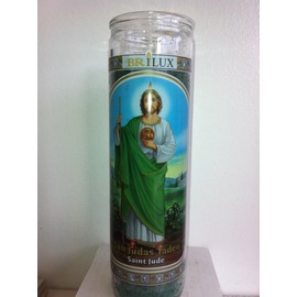 Saint Jude (San Judas Tadeo) 7 Day Unscented Green Candle in Glass