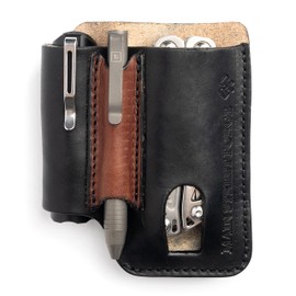 Made in USA Leather EDC Pouch | Leather Multitool Sheath/Holster for Men | Belt Clip/Pocket Organizer for Leatherman, Gerber & SOG Multitools | Knife/Multi Tool & Flashlight & Pen Holder