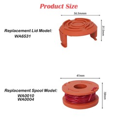 BIGJIYU 5 Pieces Lawn Mower Strimmer Coil for Worx Strimmer Spool Line WA0004.1/WA0010 Replacement