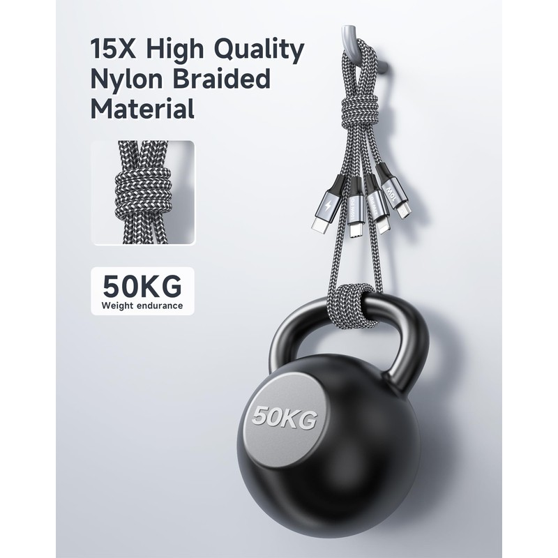 RAVIAD 100W 3 in 1 Charging Cable 50CM