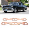 2pcs Square Port Copper Plating​ Header Exhaust Gaskets Reusable Fit