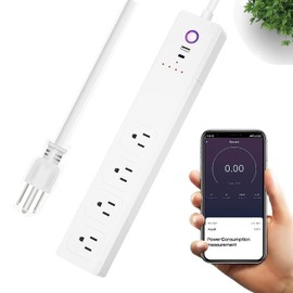 XENON Smart Power Strip,WiFi Surge Protector with 4 Individually Controlled Smart Outlets and 2 USB Ports, Compatible with Alexa Google Home, 5Feet Extension Cord
