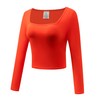 OThread & Co. Women's Long Sleeve Square Neck Crop Top