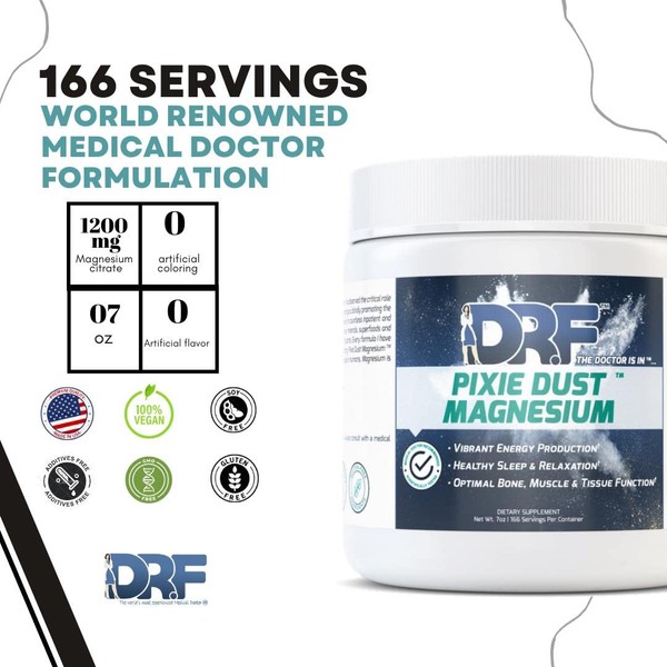 Pixie Dust Magnesium by Dr. Farrah World Renown Medical Doctor | Vibrant Energy Production | Healthy Sleep & Relaxation | Optimal Bone, Muscle, & Tissue Function