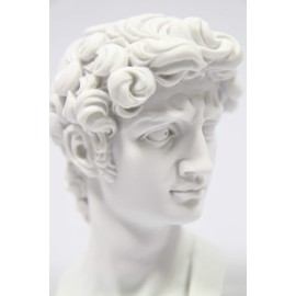 Vittoria Collection 6.5" Bust of David Michelangelo White Italian Statue Sculpture Figurine Figure Home Decor Made in Italy