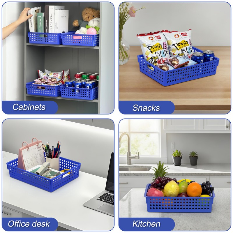 4 Pack Stackable A4 Paper Organizer Trays, Plastic Storage Bins