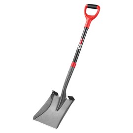 HANTOP Heavy Duty Transfer Shovel Flat Square Shovel Garden Spade with Fiberglass Handle for Construction Landscaping Gardening, 43 inches