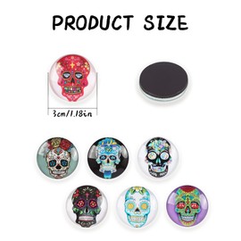 Glass Strong Refrigerator Magnets - 12 Pack Decorative Magnets for Fridge Cute Decor for Home Kitchen Office Whiteboard Locker Accessories (Skull Refrigerator Magnets)