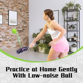 MYKUJA Silent Pickleball Balls, Quiet Balls for Foam Pickleball Practice at Home, Indoor Pickleball Balls, 4 Pcs Low-Noise Practice Pickleballs