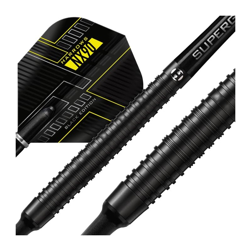 Harrows NX90 Black Soft Tip 90% Tungsten Darts Set 18g