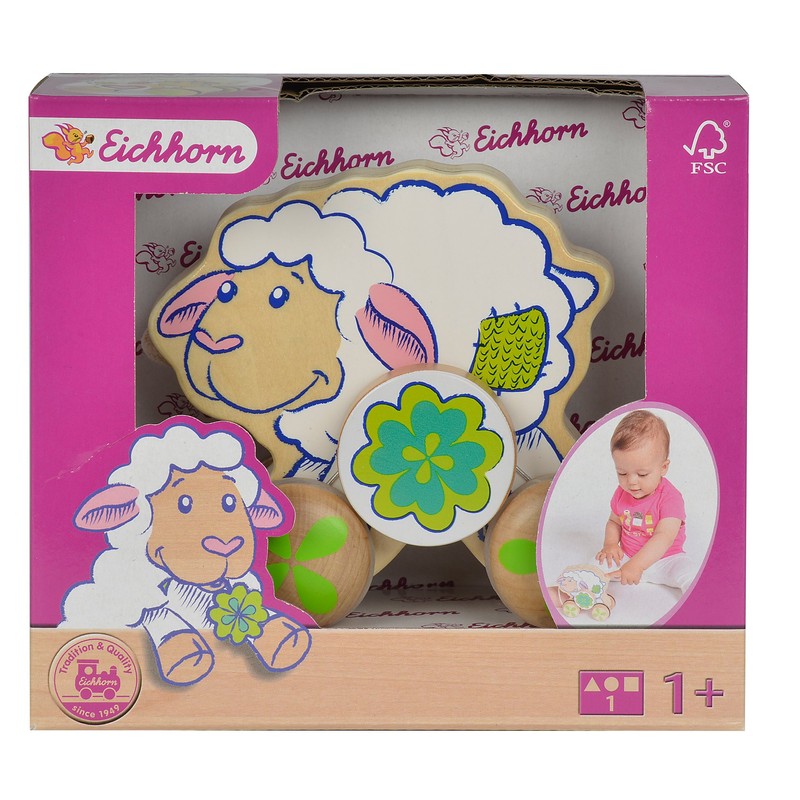 Eichhorn 100005808 "Sheep Pull Along (13 cm)