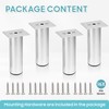 4Pcs Adjustable Furniture Legs Silver Metal Sofa feet Aluminum Alloy
